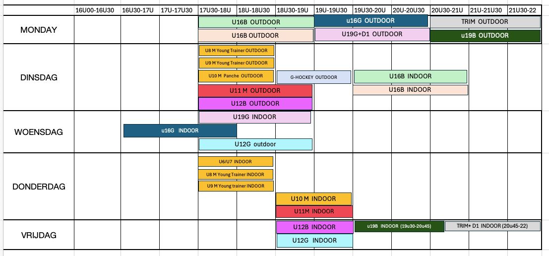 Indoor-outdoor trainingsschema winter 2025-2026